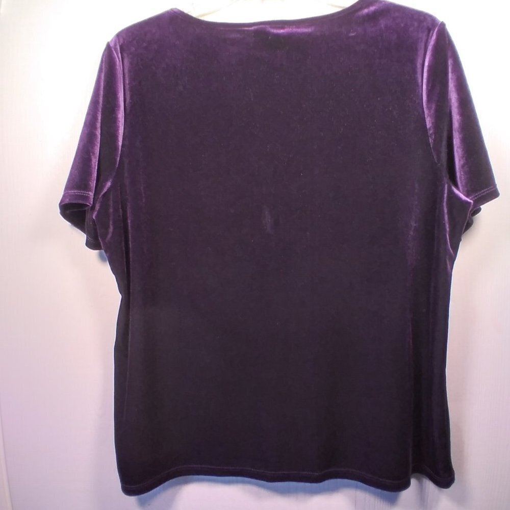 Jaclyn Smith Purple Velveteen  Blouse - Picture 6 of 12